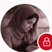 A woman at the barrier stage of the CIRCLE digital-literacy journey