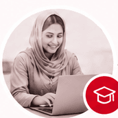 A woman at the capability stage of the CIRCLE digital-literacy journey