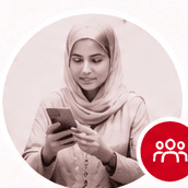 A woman at the participation stage of the CIRCLE digital-literacy journey