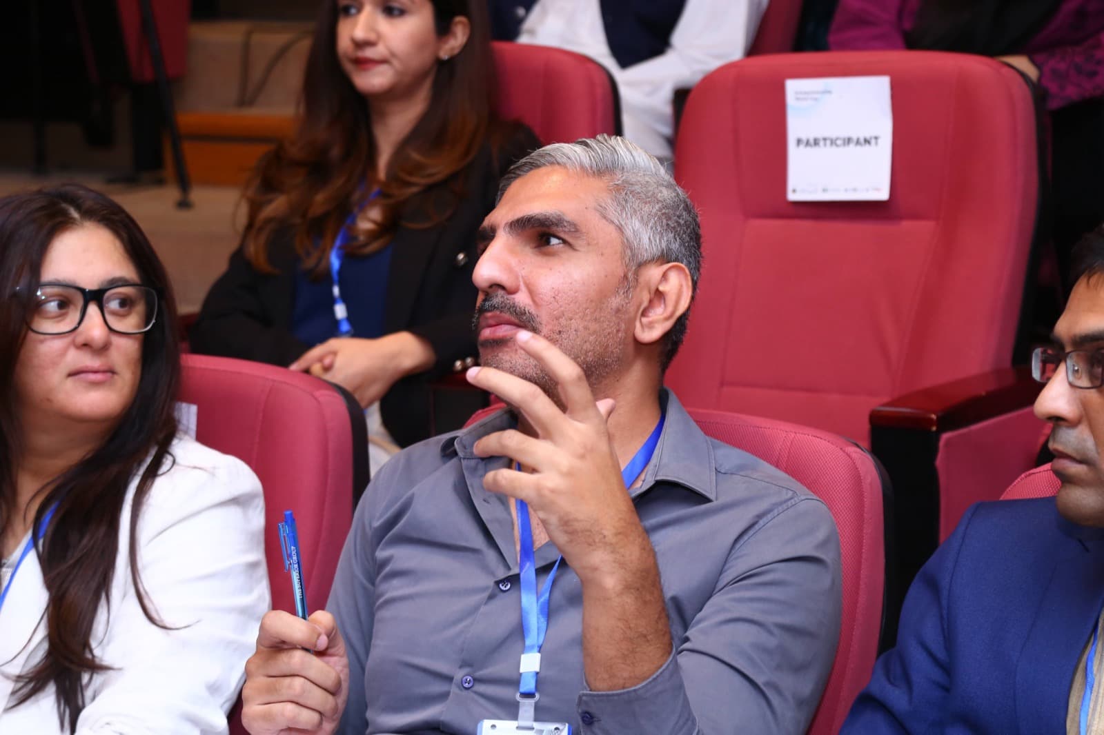 Fatima Mazhar and Abrar Ul Haq Bajwa on the judging bench at the Entrepreneurship World Cup Pakistan National Finals