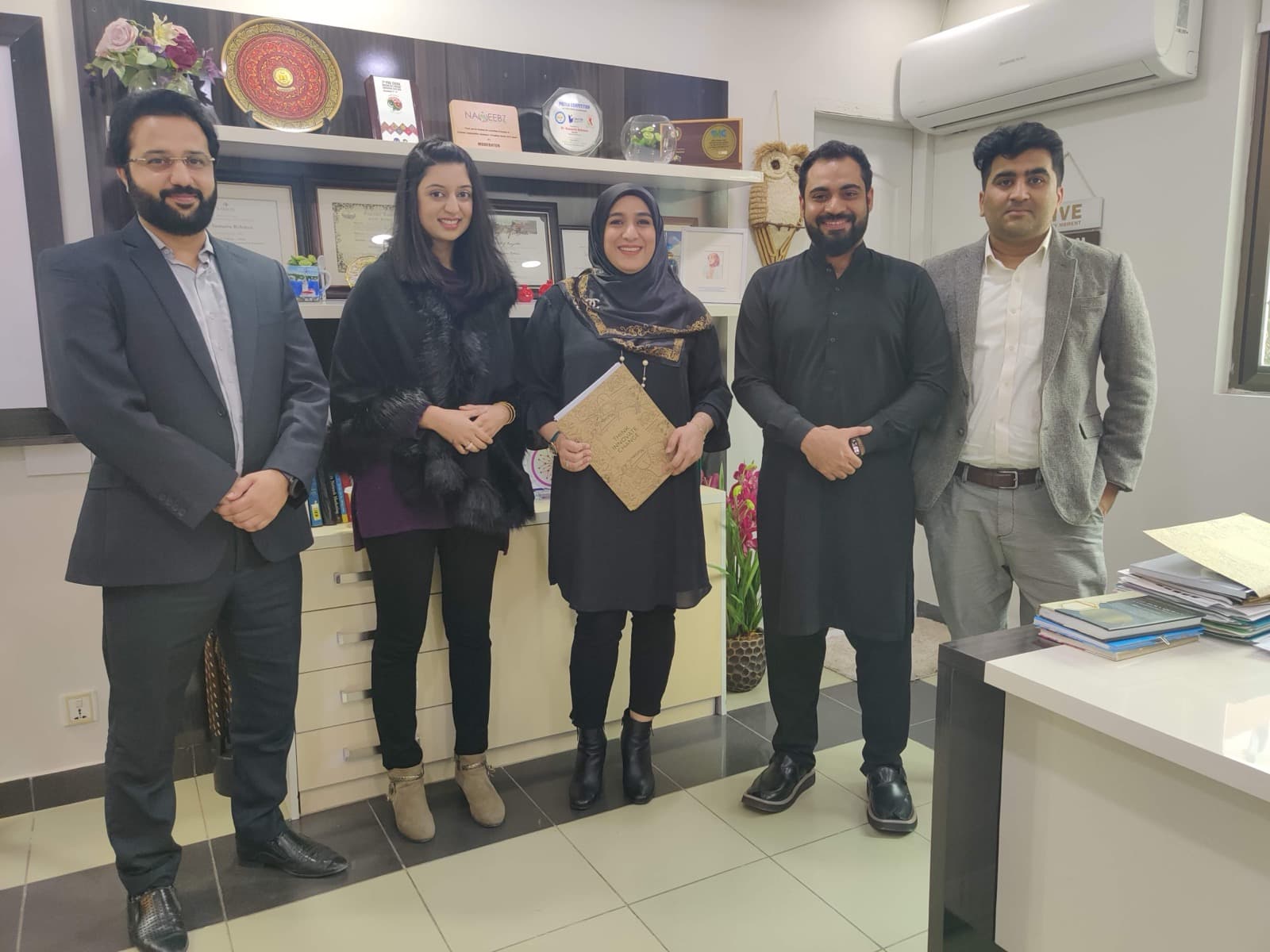 Ali Ahmed with Dr. Sumaira Rehman, Rector of Superior University and founder of Innovation District 92, at a December 2021 meeting
