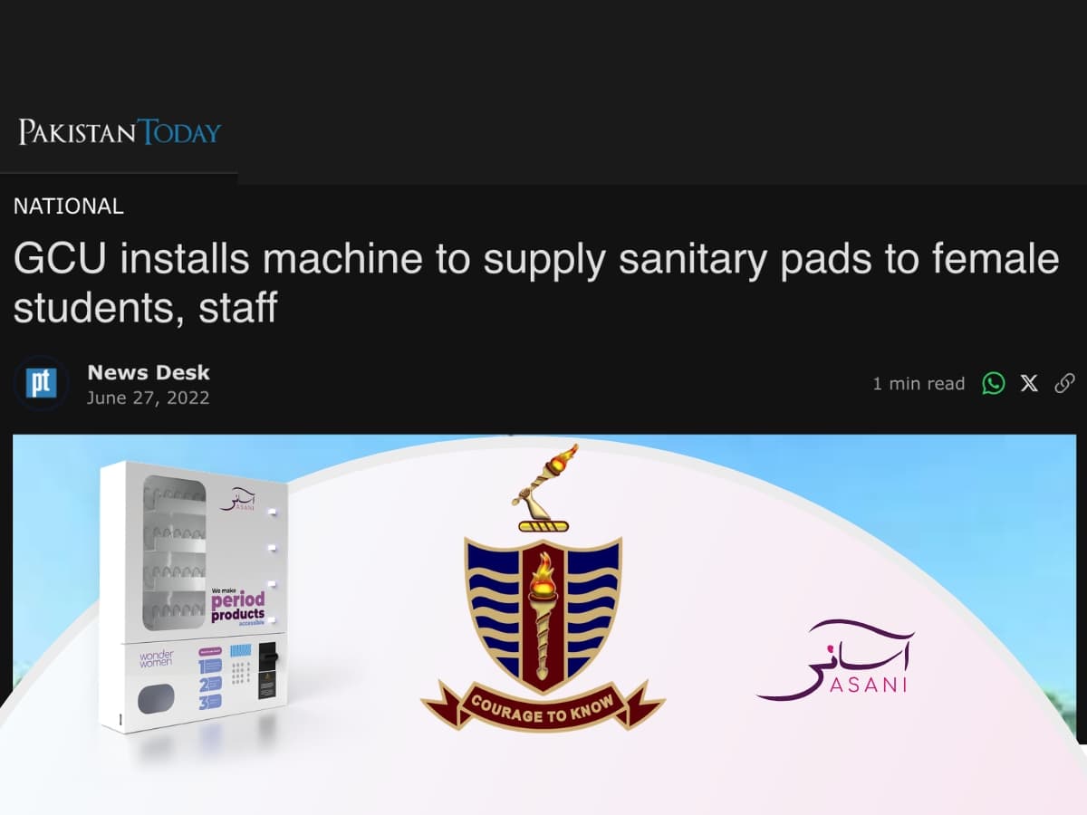 GCU installs machine to supply sanitary pads to female students, staff