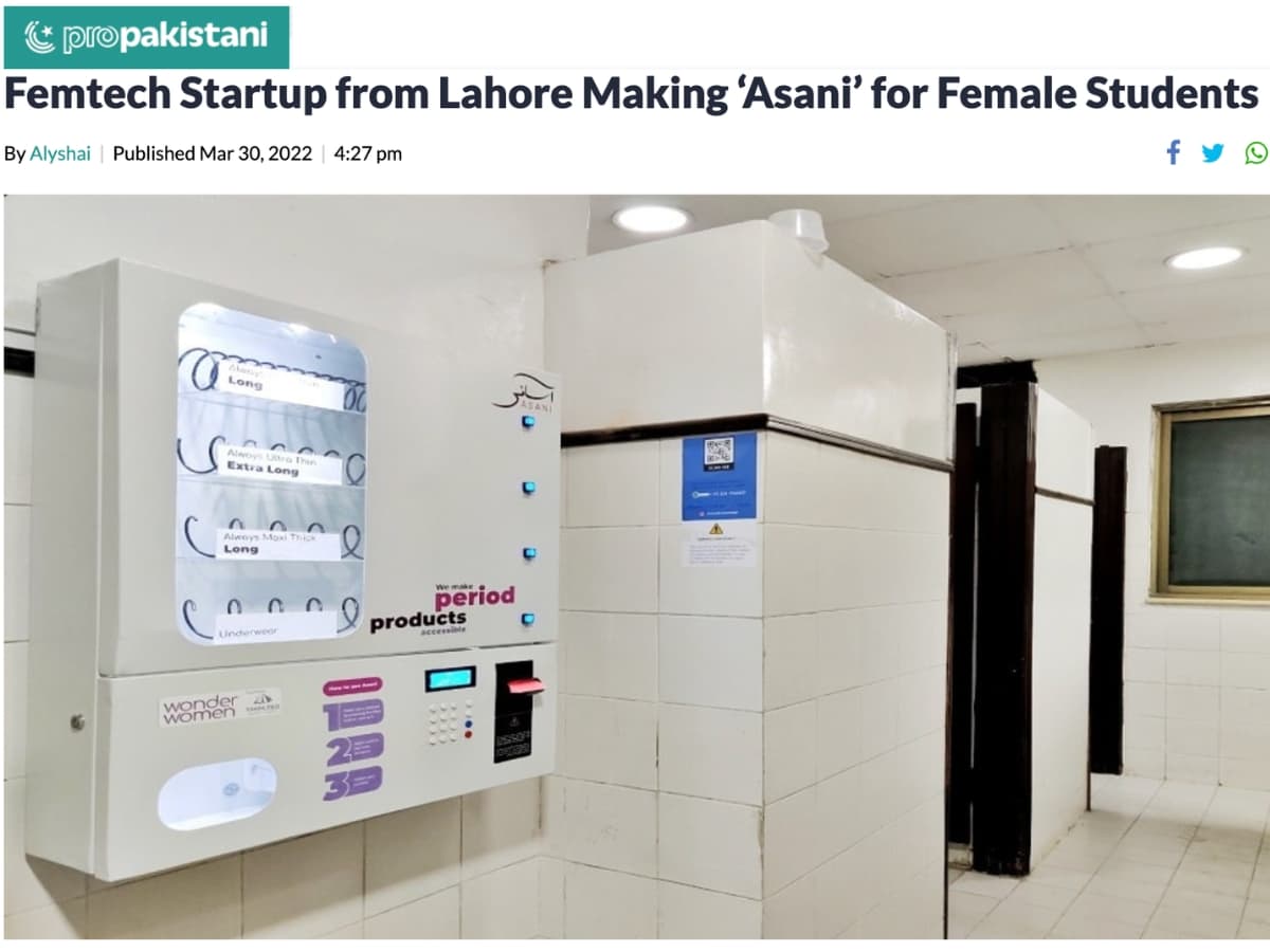 FemTech startup from Lahore making ‘Asani’ for female students